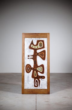 Table basse en lave émaillée par Jacques Poussine France 1970's