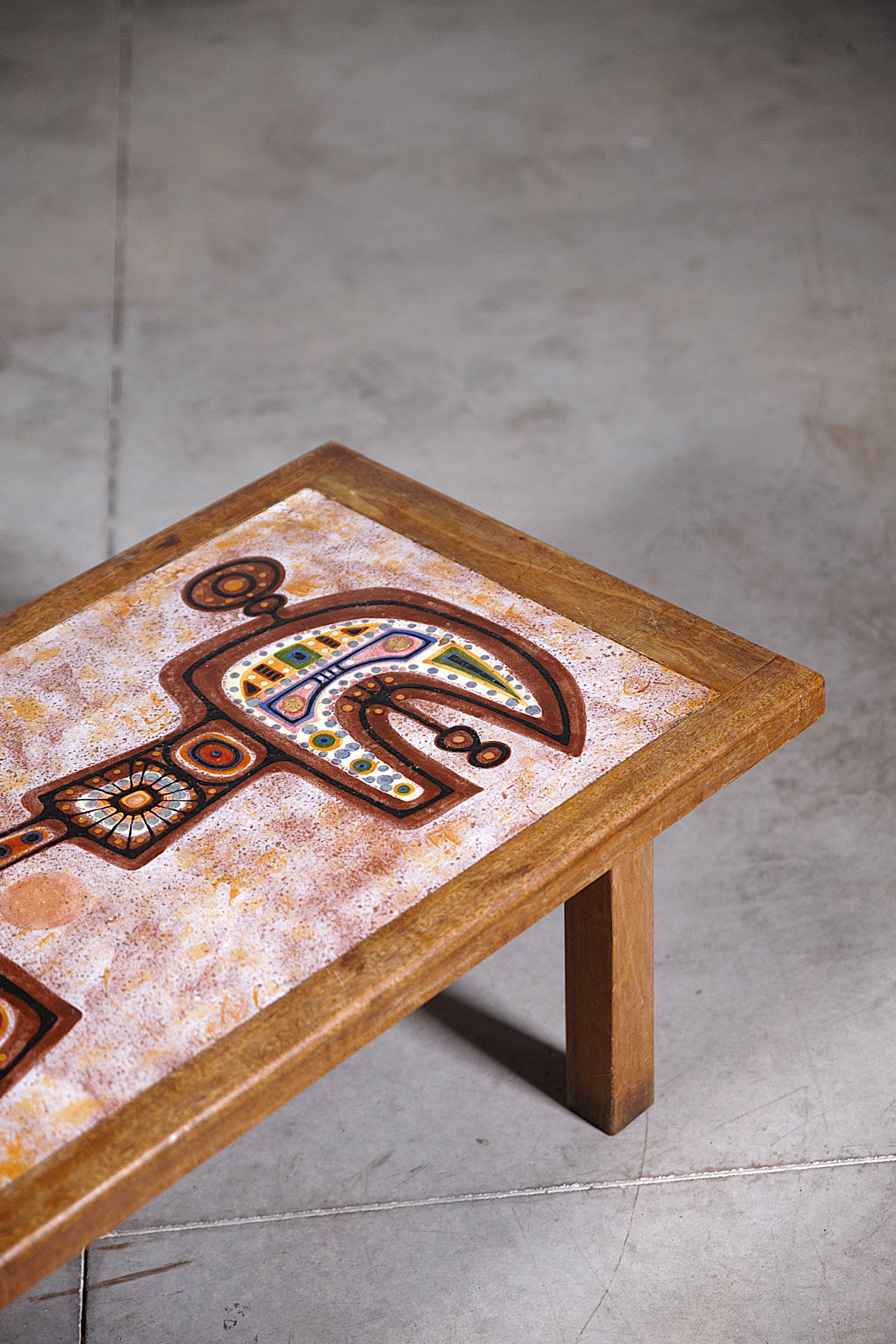 Lave Table basse en lave émaillée par Jacques Poussine France 1970's