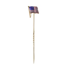 An Enamelled American Flag Stick Pin