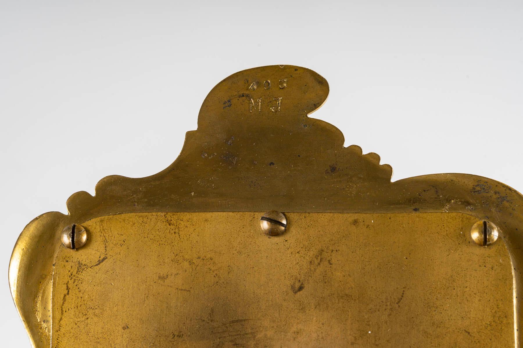 Miroir de table en bronze émaillé, XIXe siècle, période Napoléon III. en vente 2