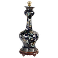 Base per lampada da tavolo in porcellana smaltata, XIX secolo, periodo Napoleone III.