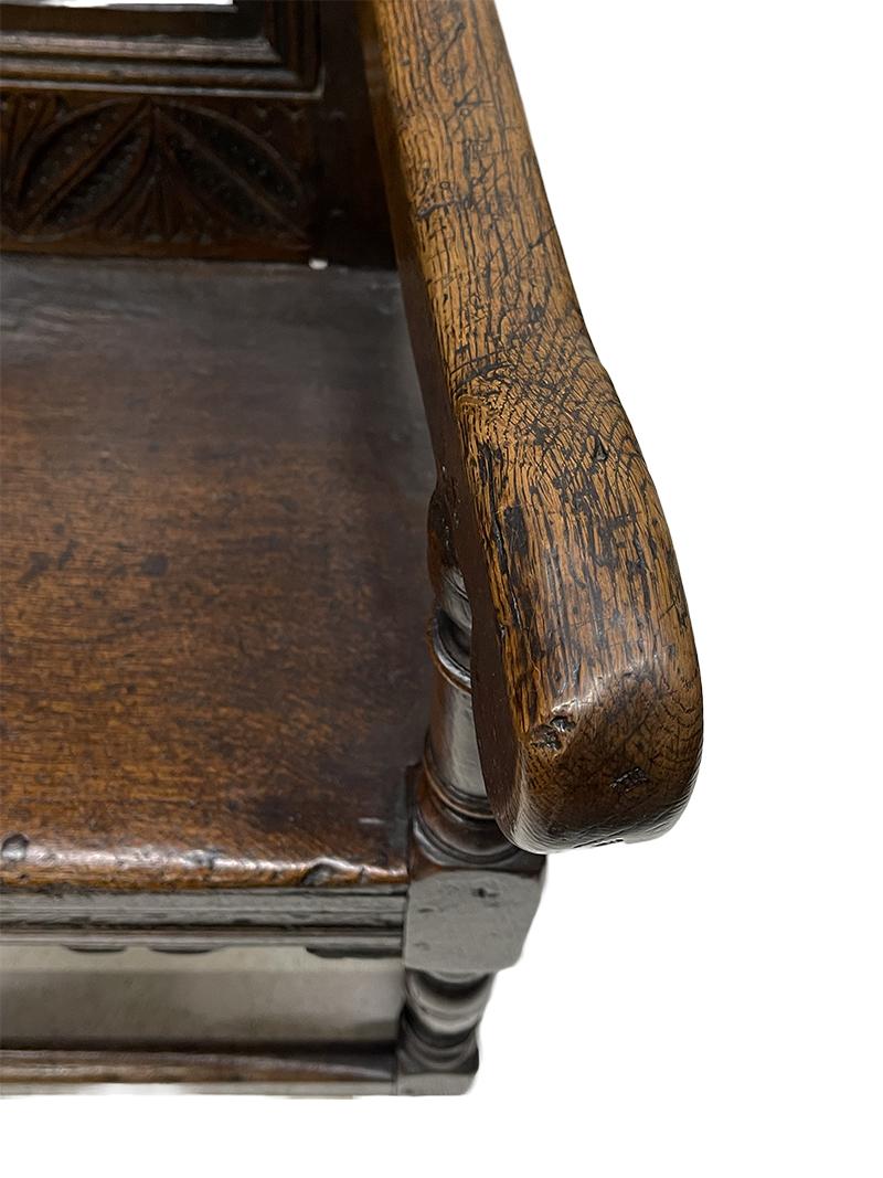 English 17th Century Oak Wainscot Armchair For Sale 5