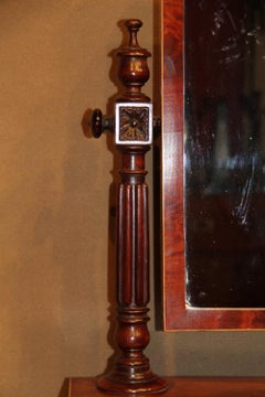 English 19th Century Flame Mahogany William IV Adjustable Dressing Table Mirror