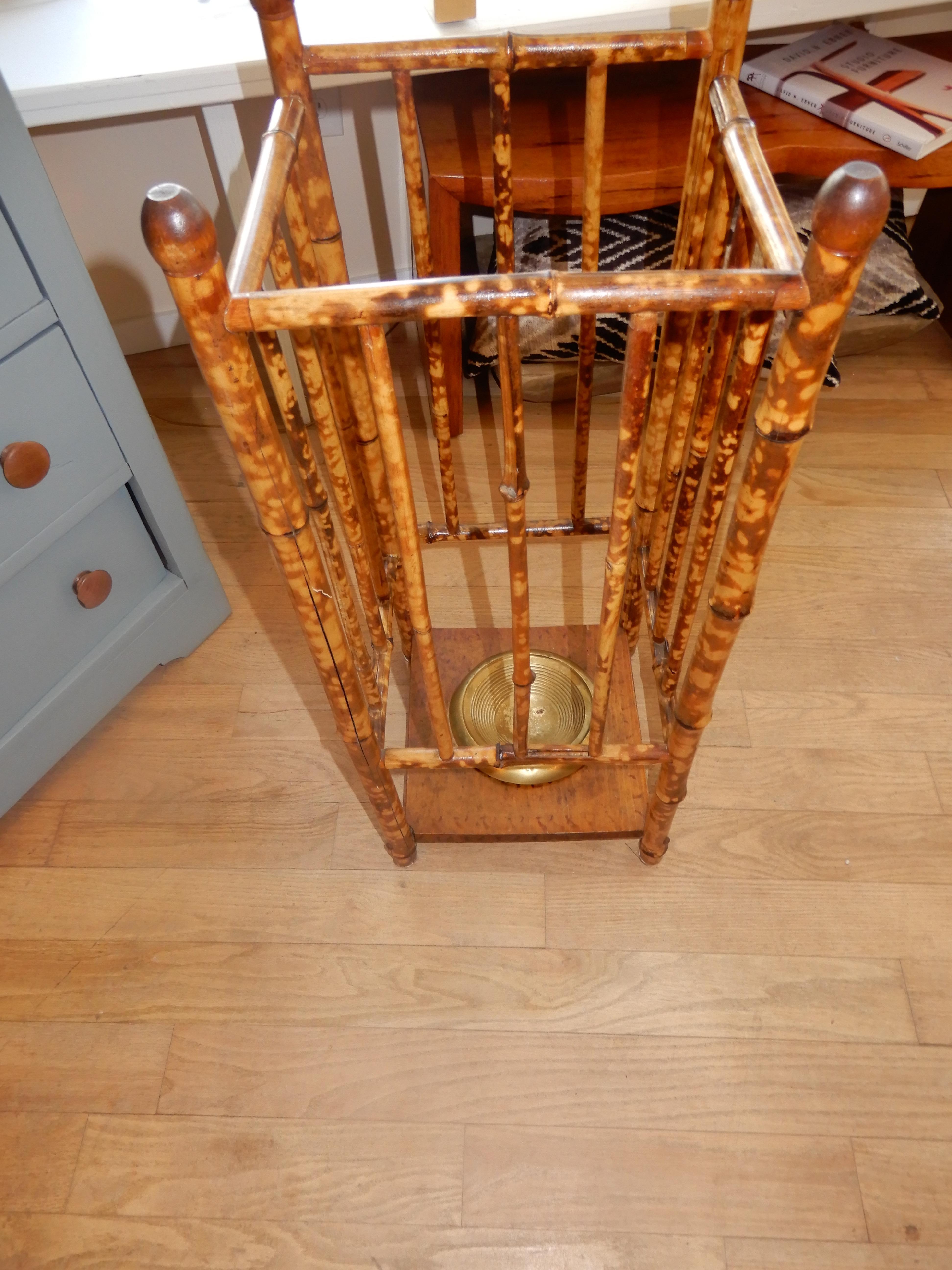 An English handcrafted bamboo antique umbrella stand. Lovely condition, works in both contemporary and traditional settings.
Also very attractive with bamboo plants or other greens.