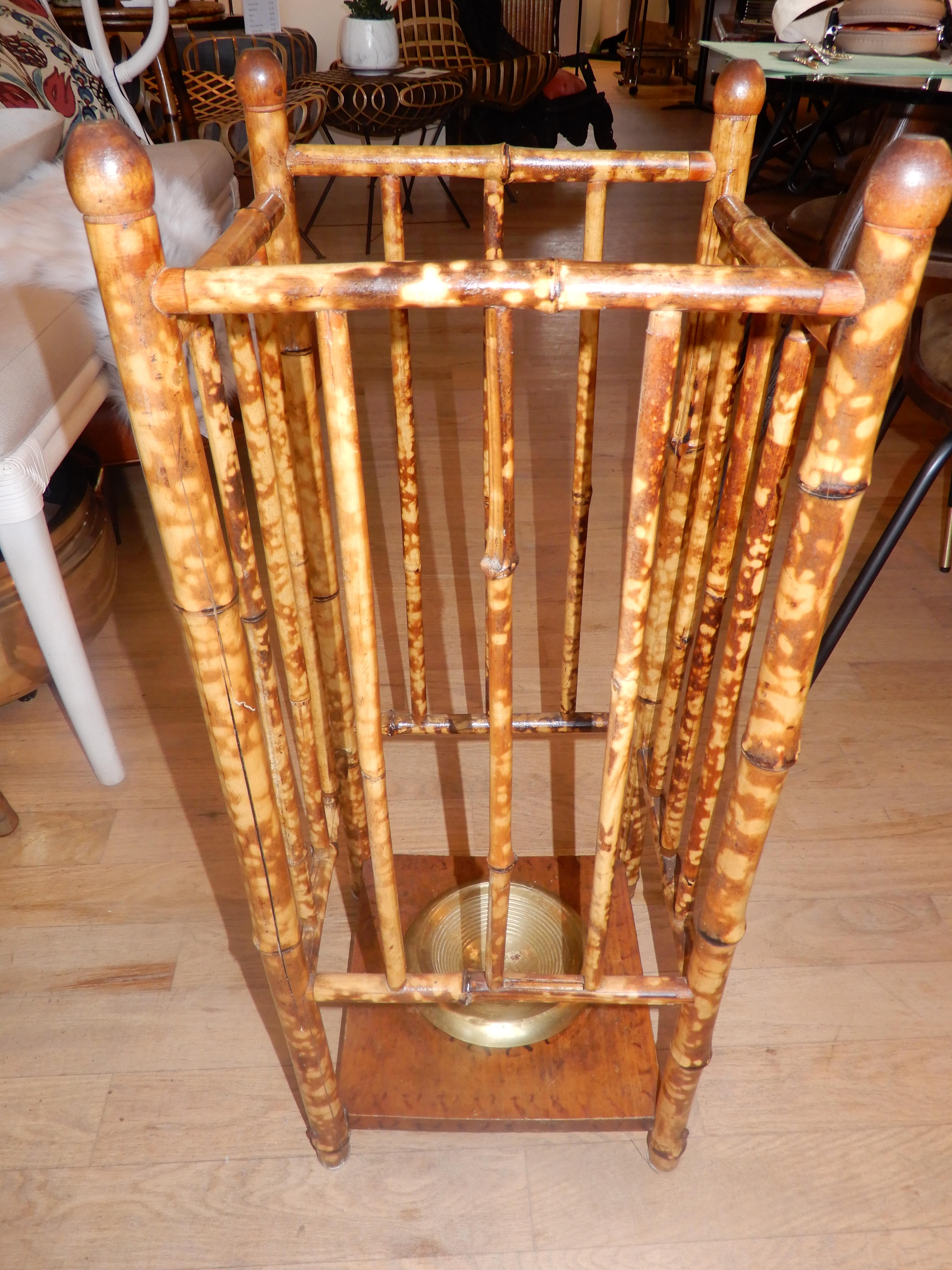 Hand-Crafted English 1920s Antique Bamboo Umbrella Stand