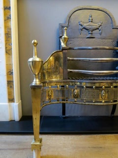English 19th Century Brass and Steel Fire Grate