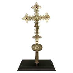 English 19th Century Gothic Silver Processional Cross