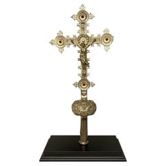 Used English 19th Century Gothic Silver Processional Cross