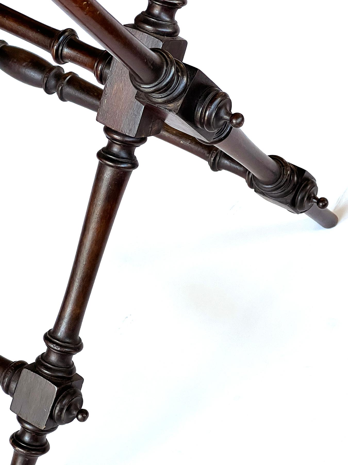 Late 19th Century An English 19th Century Mahogany Butler's Tray on a Turned Stand