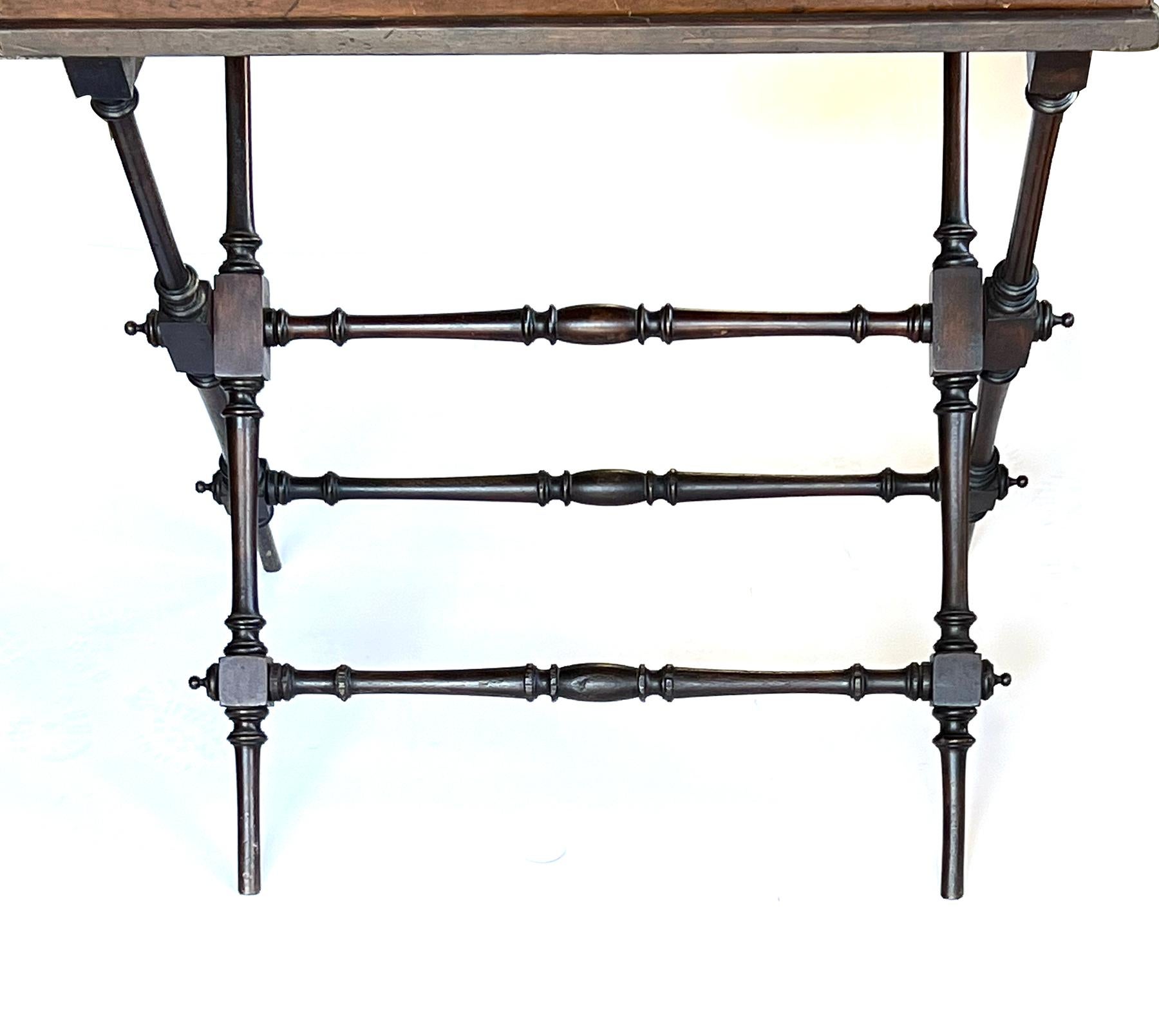 An English 19th Century Mahogany Butler's Tray on a Turned Stand 2