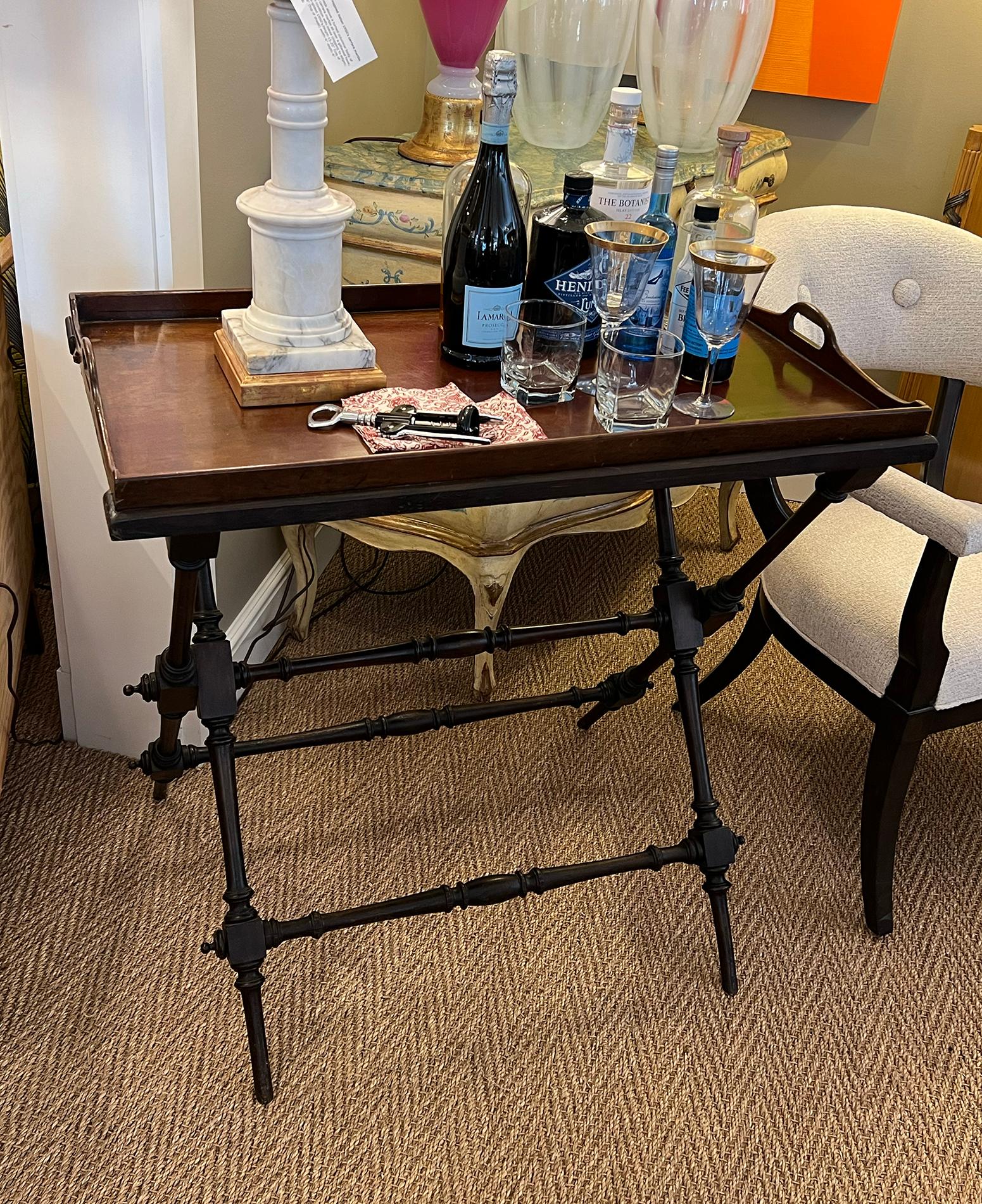 An English 19th Century Mahogany Butler's Tray on a Turned Stand 3