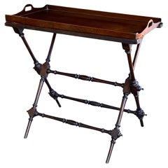 An English 19th Century Mahogany Butler's Tray on a Turned Stand