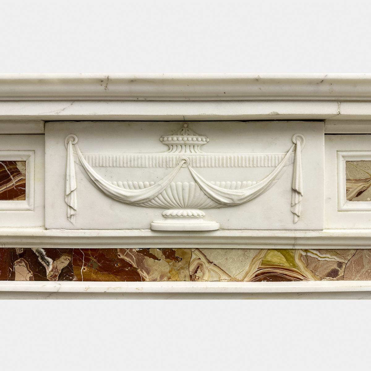 An English 19th Century Statuary and Jasper Marble Fireplace Mantel  For Sale 1