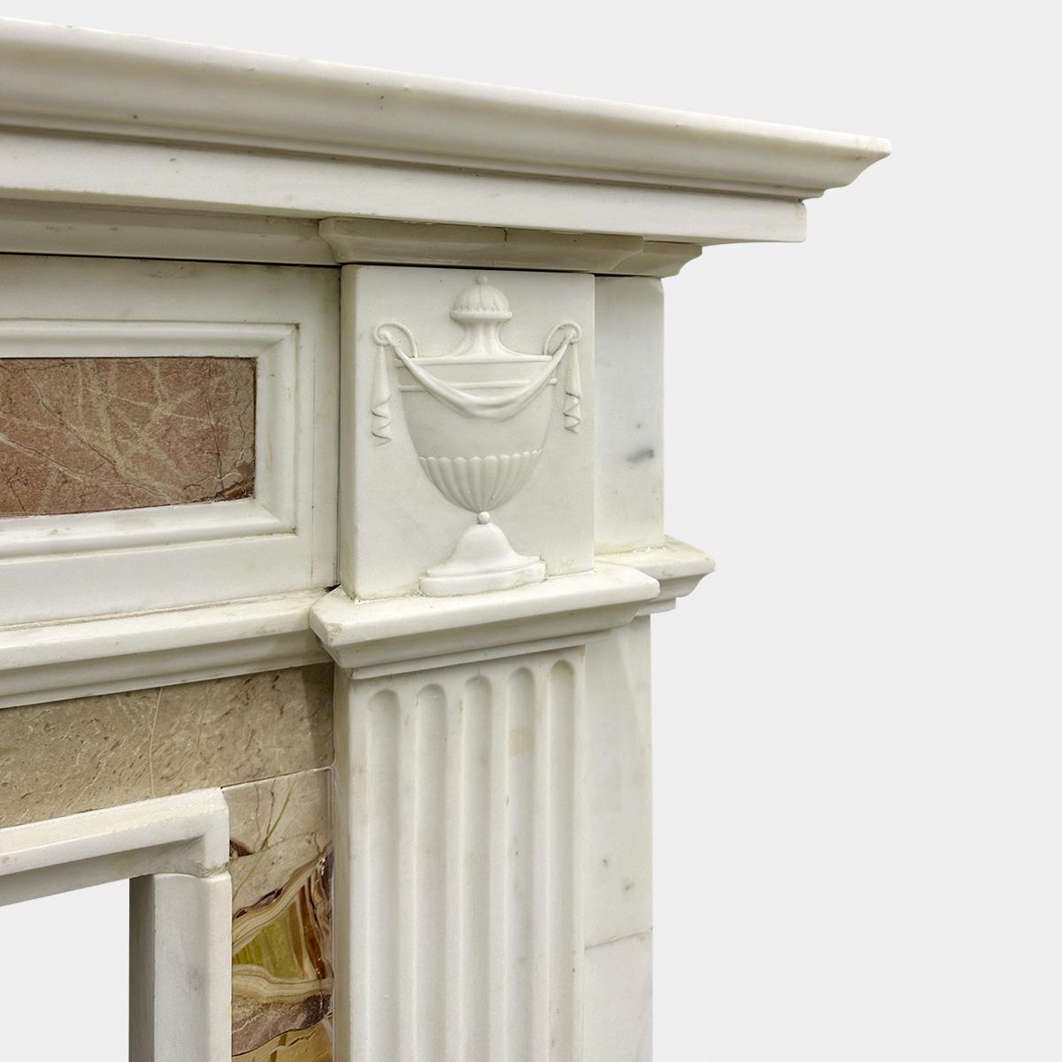 An English 19th Century Statuary and Jasper Marble Fireplace Mantel  For Sale 2