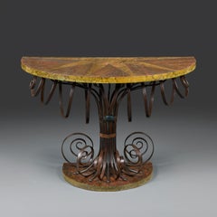 Console en métal Demi-Lune anglaise du 20e siècle par Mark Brazier-Jones