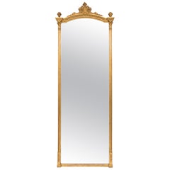 English Antique Gilded Overmantle Mirror