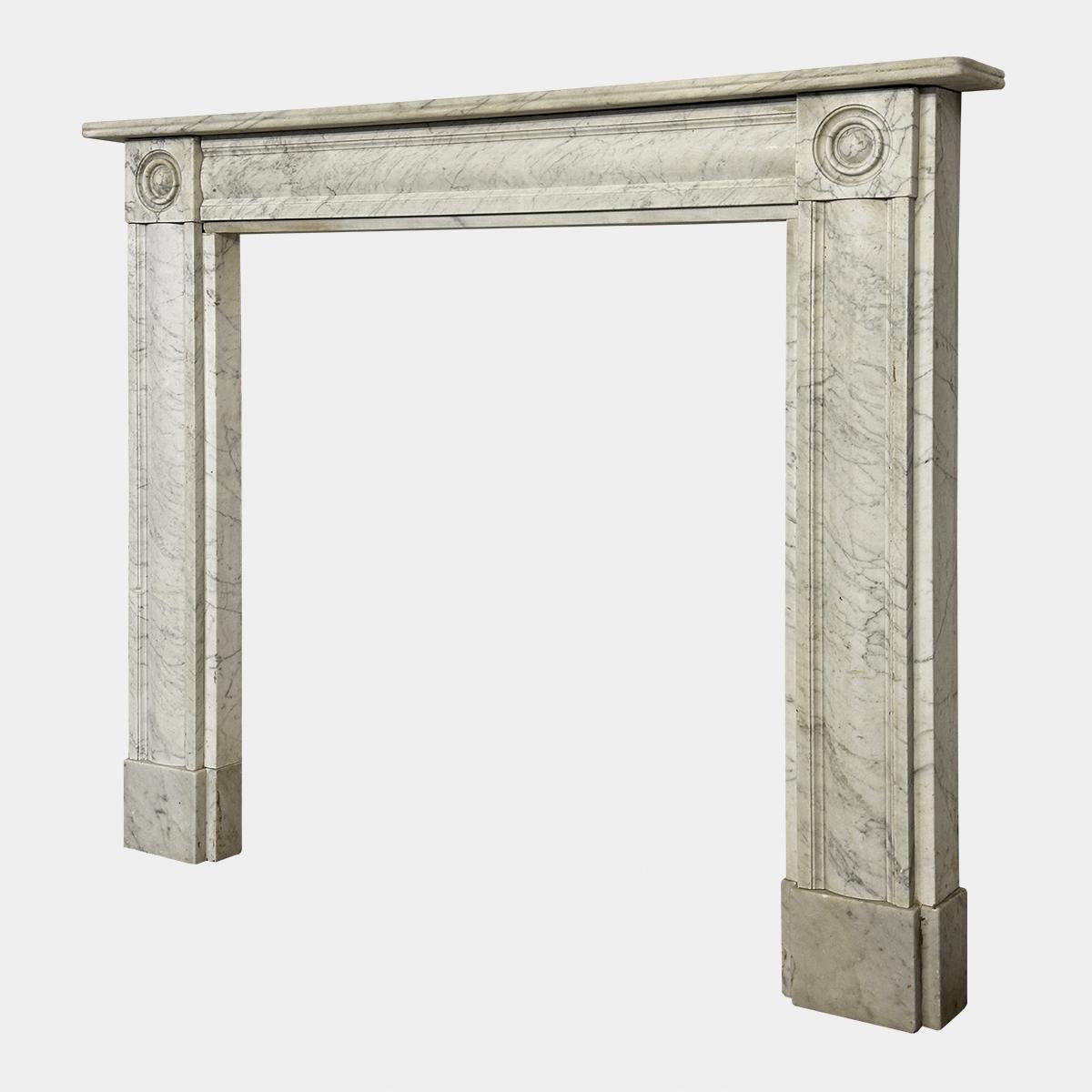Hand-Carved An English Antique Regency Bullseye Fireplace Mantel  For Sale