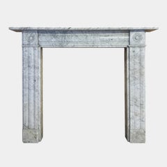 An English Antique Regency Period Carrara Marble Fireplace Mantel