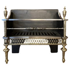 An English  Antique Regency Style Brass and Steel Fire grate 