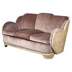 An English Art Deco "Cloud " Shagreen Settee by  Harry & Lou Epstein Furniture