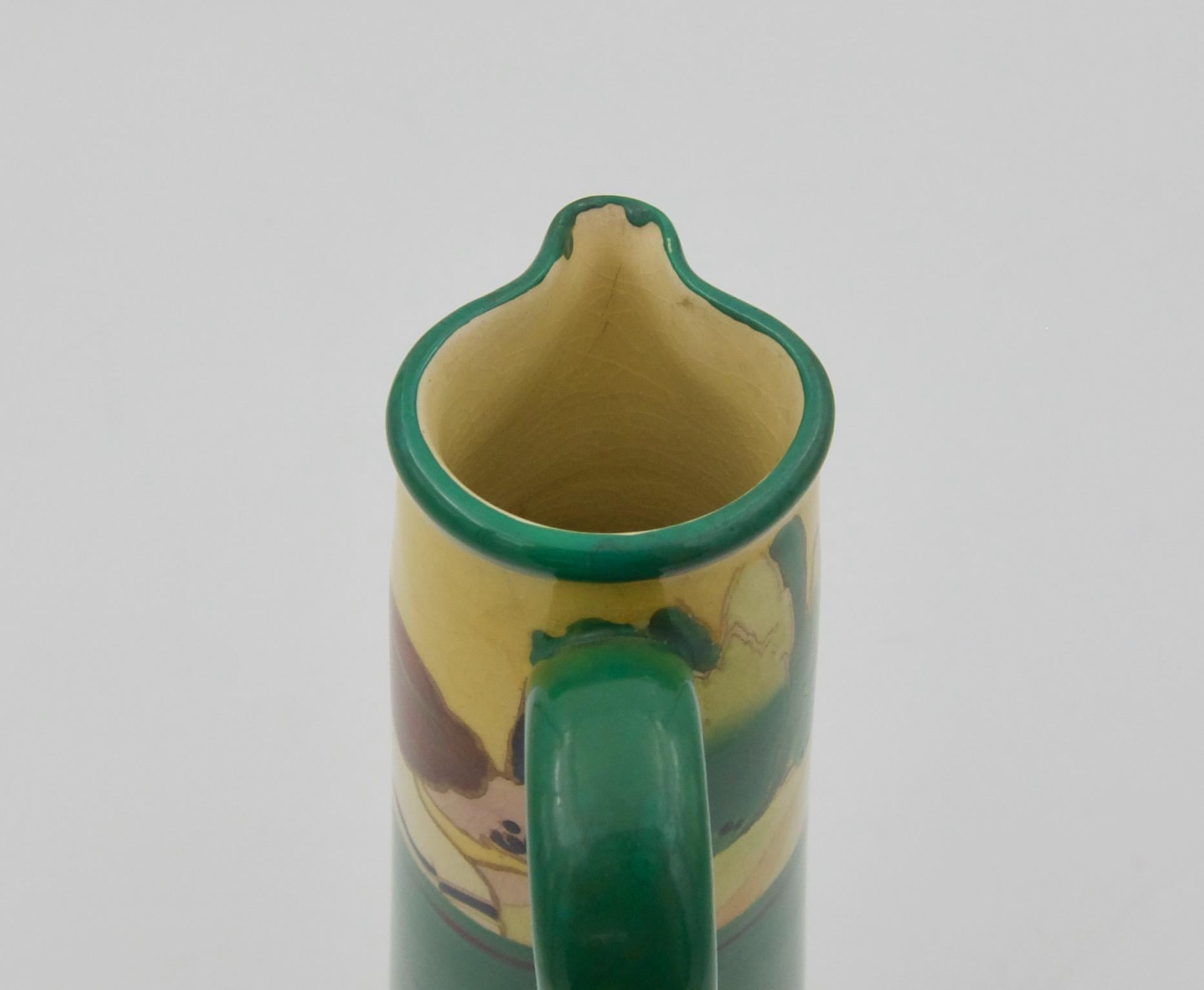 English Art Nouveau Ewer with Pre-Raphaelite Maidens Designed by Spencer Edge 2