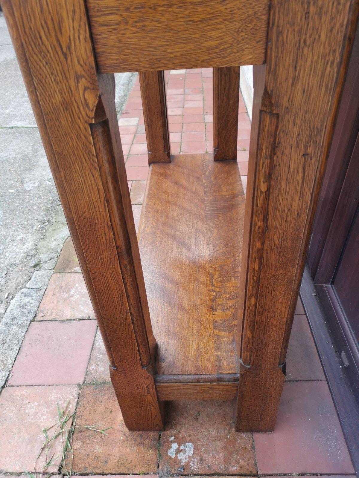 English Arts & Crafts, Craftsman-Made Court Cupboard with Blacksmith Handle For Sale 6