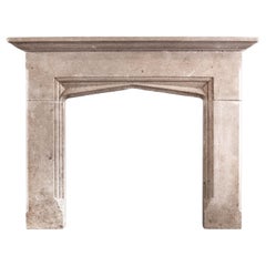 Antique An English Bath Stone Fireplace in the Gothic Manner