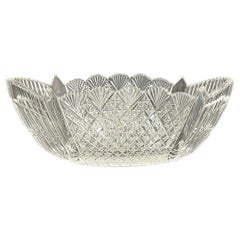 Antique An English boat-shaped crystal bowl, ca 1880