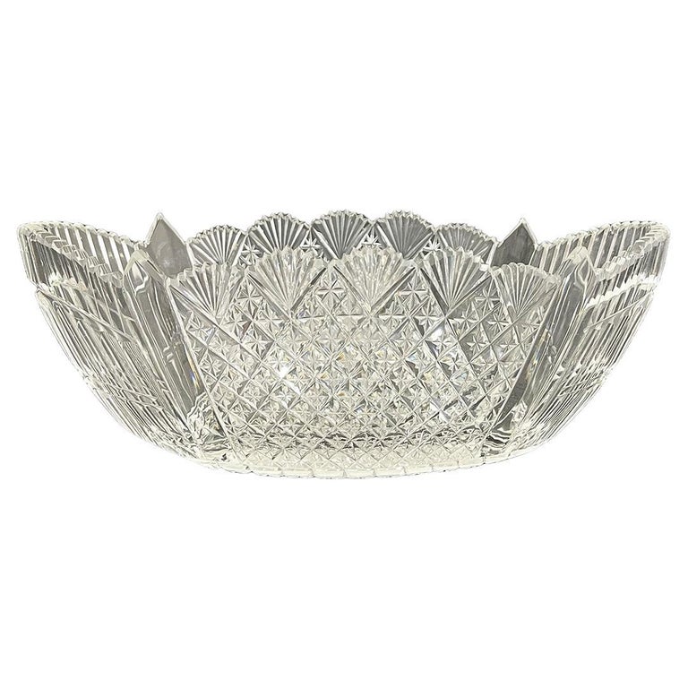 An English boat-shaped crystal bowl, ca 1880 For Sale at 1stDibs