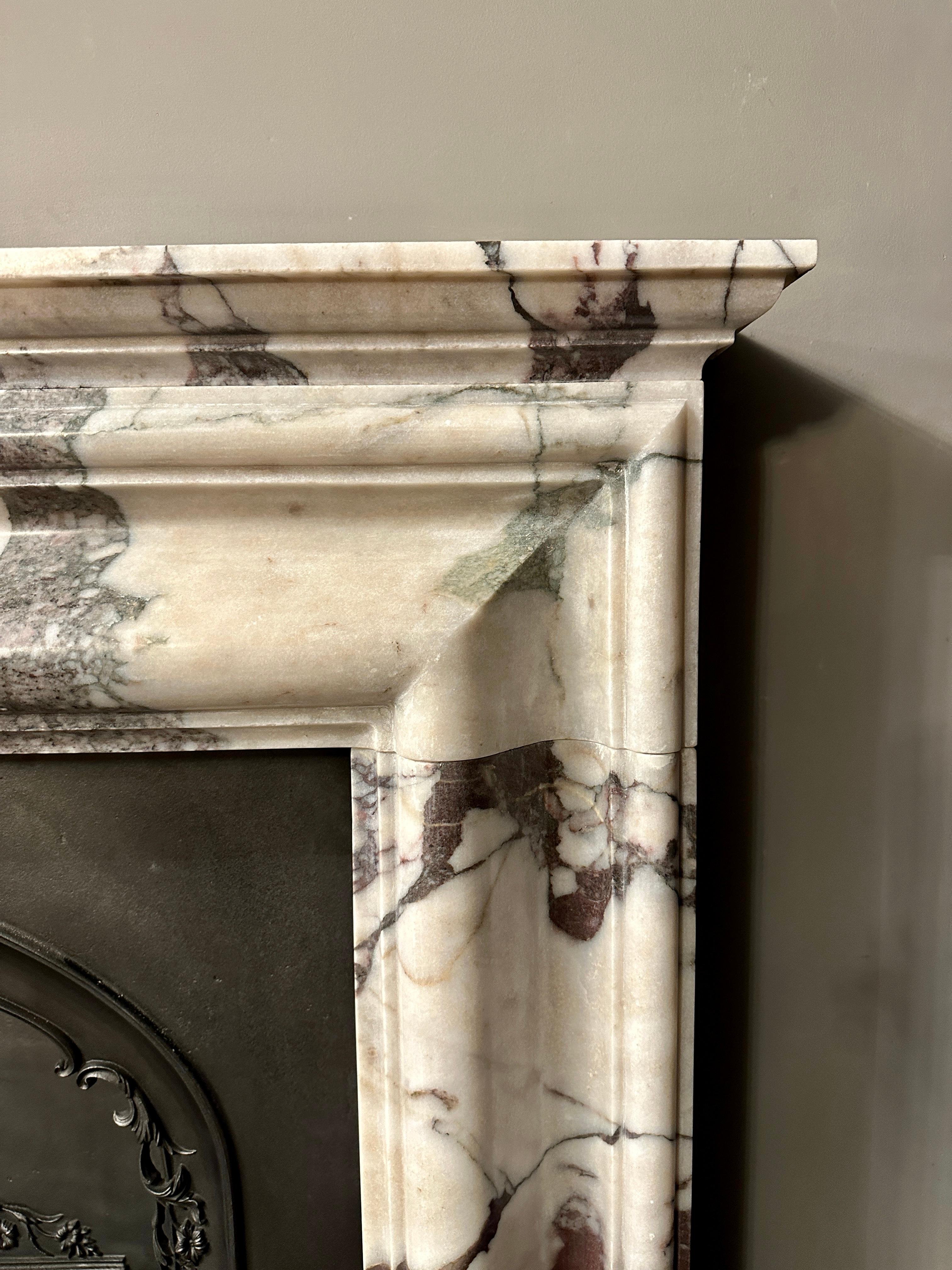 An English Bolection Fireplace Mantel In Breche Marble  In Good Condition In London, GB