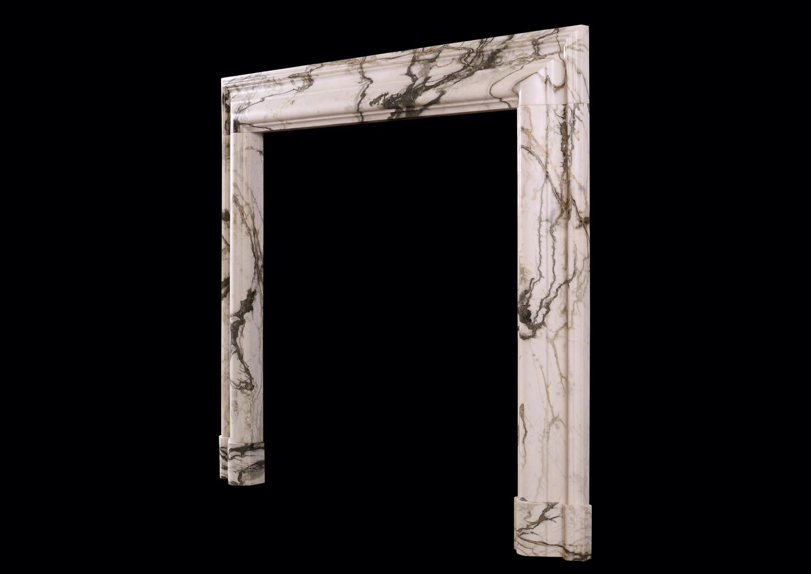 Contemporary An English Bolection in Calacatta Verde Marble For Sale