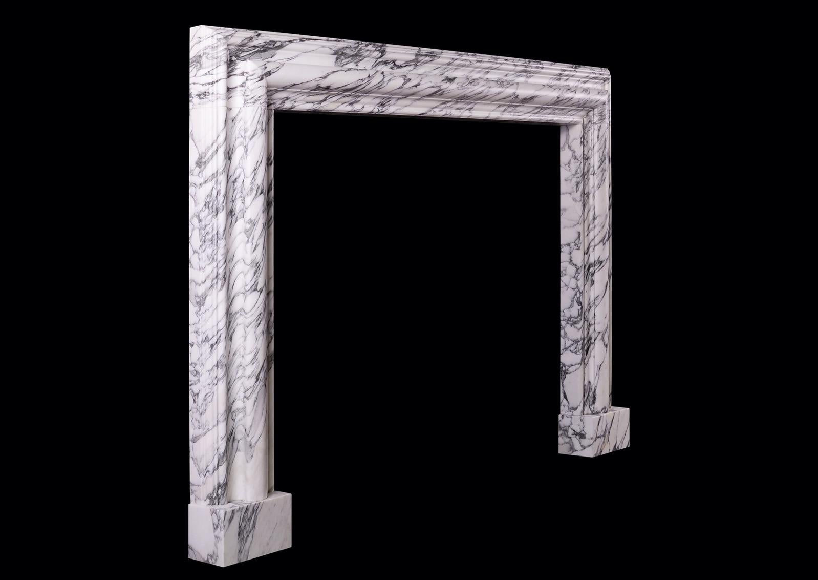 An English Bolection in Italian Arabescato Marble In New Condition For Sale In London, GB