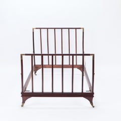 English Brass Mounted Mahogany Campaign Bed, circa 1900