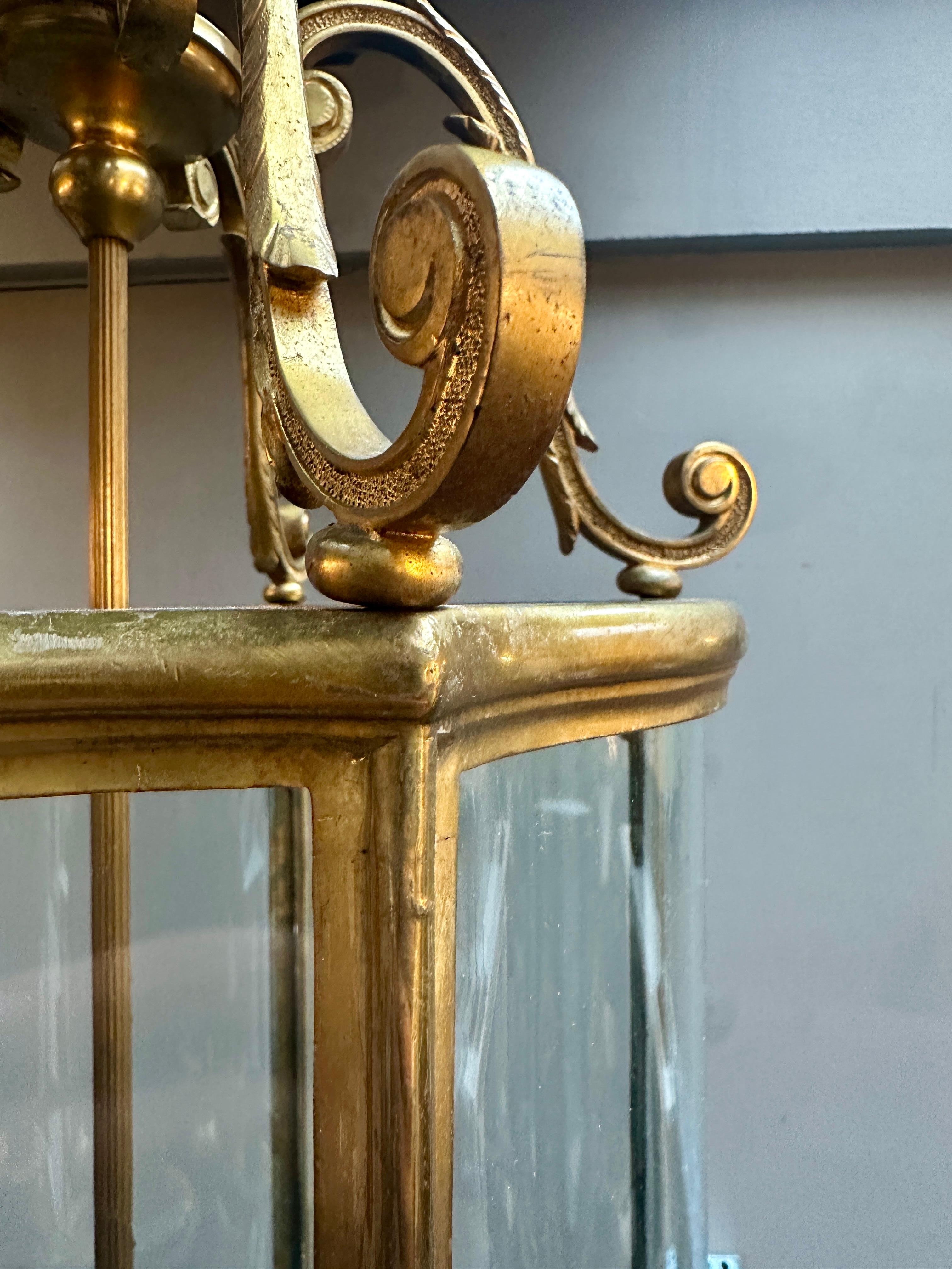 Lanterne ancienne en bronze anglais en vente 3