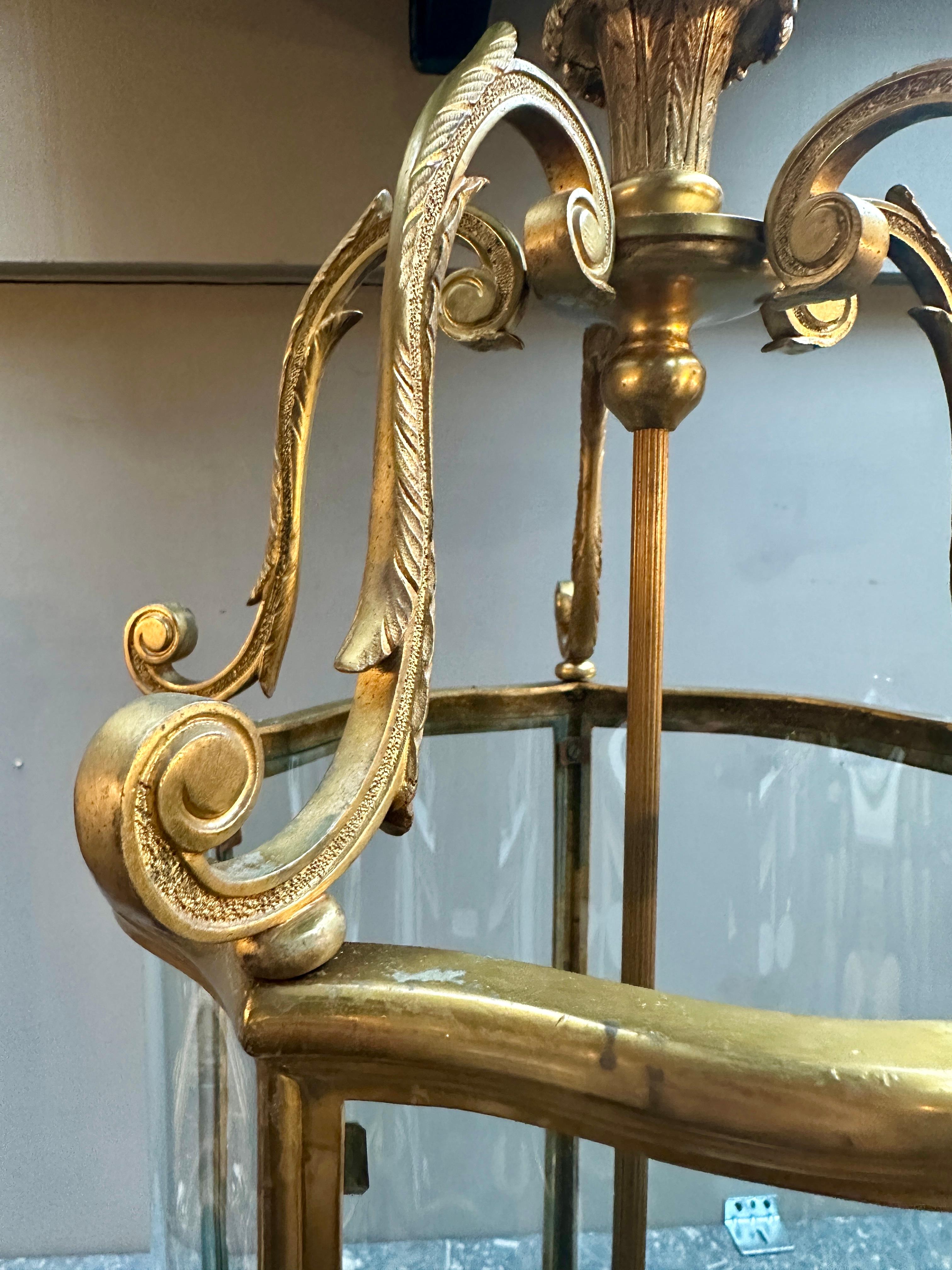 Lanterne ancienne en bronze anglais en vente 4