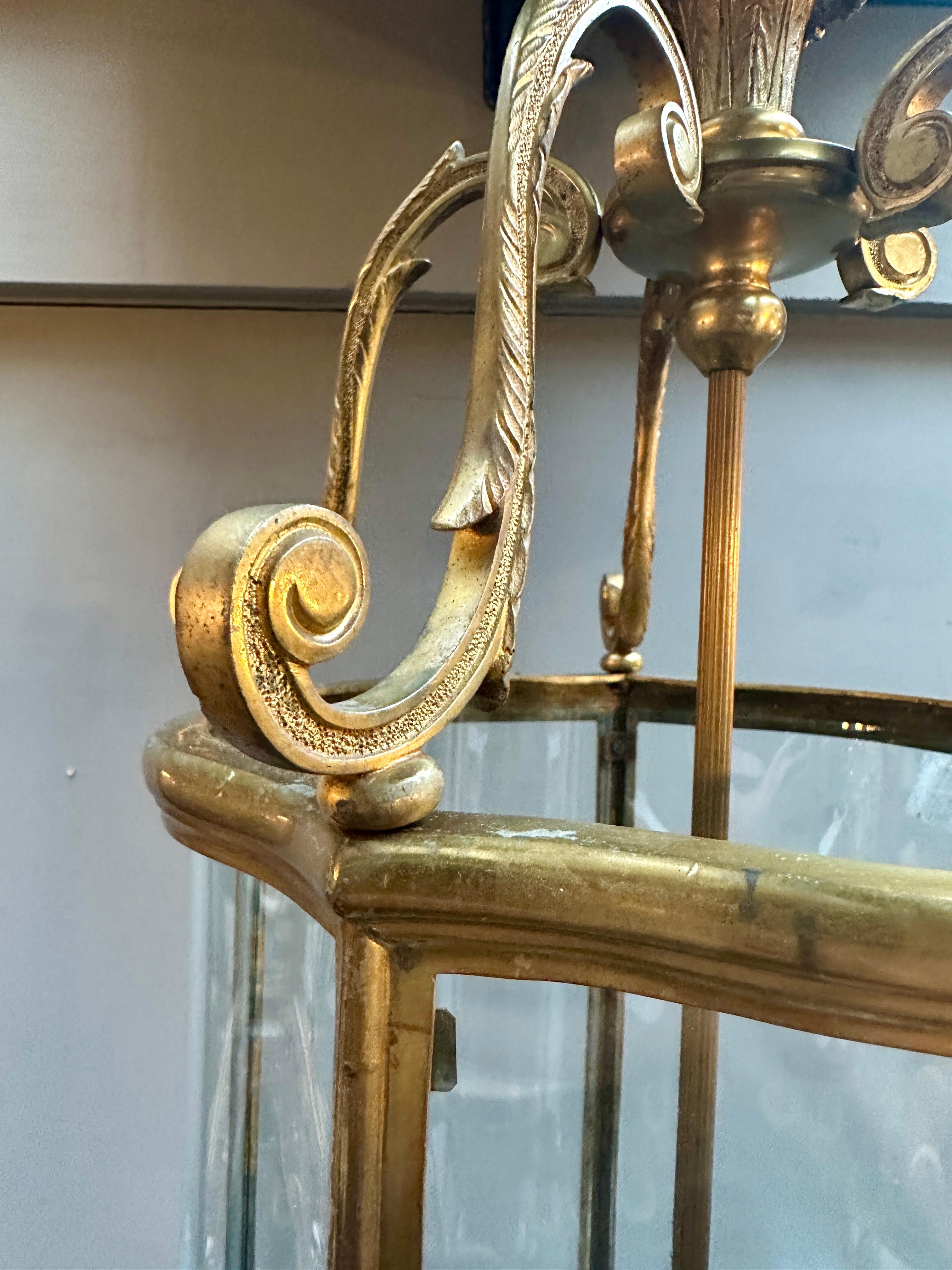 Lanterne ancienne en bronze anglais en vente 7