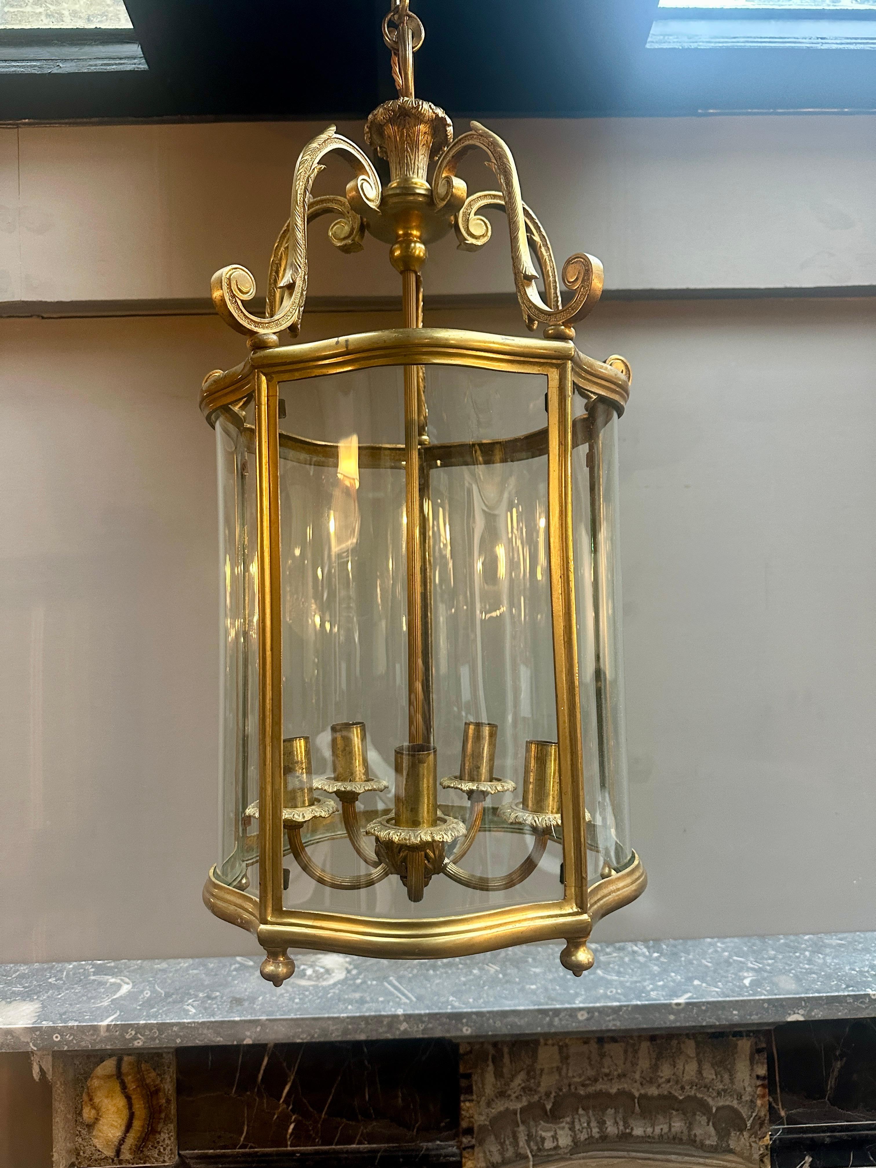 Lanterne ancienne en bronze anglais en vente 8