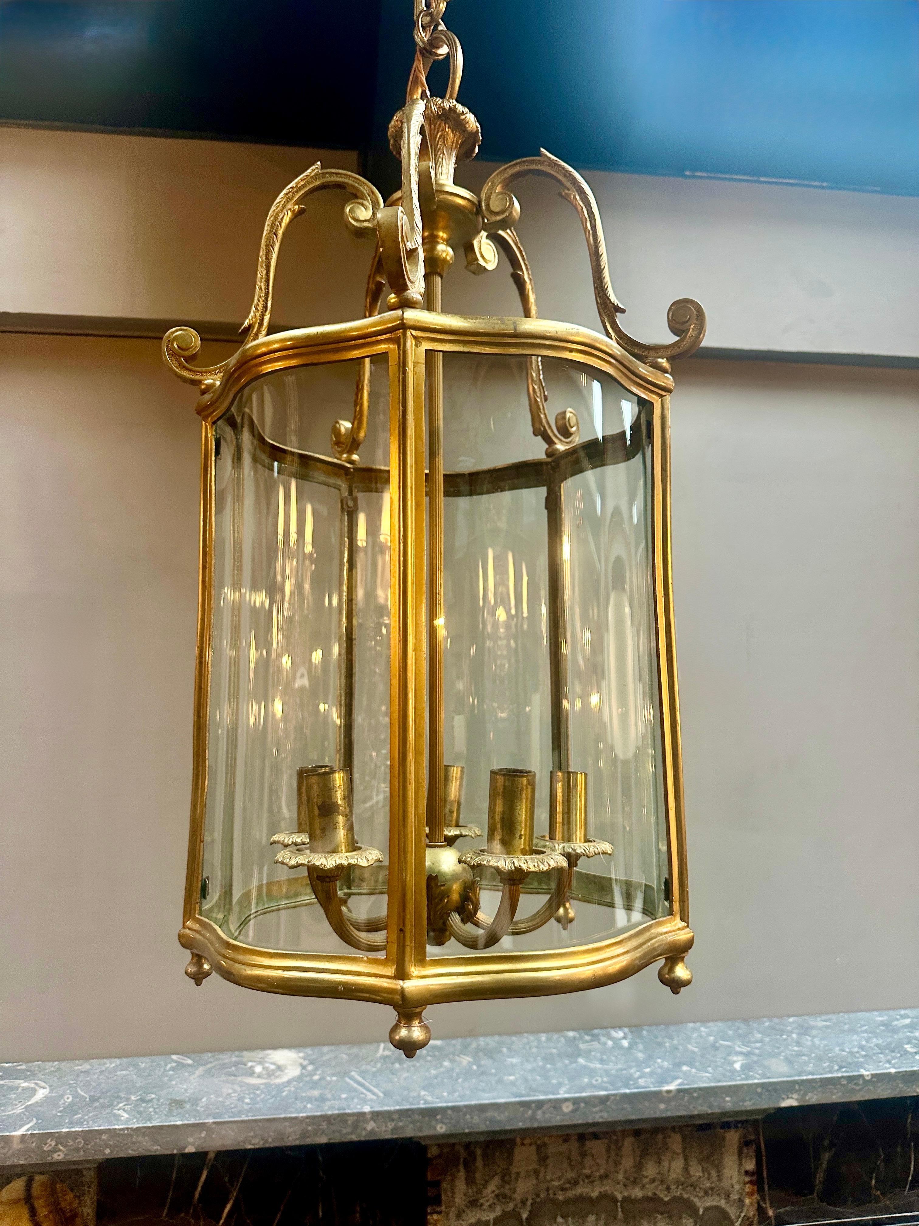Lanterne ancienne en bronze anglais en vente 2
