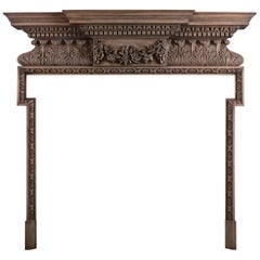 English Carved Pine Fireplace