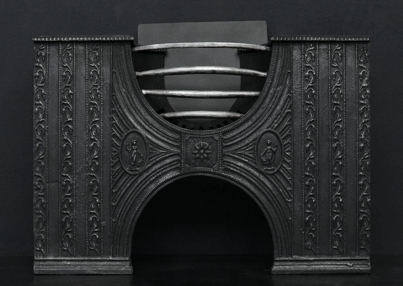 19th Century An English Cast Iron Hob Grate For Sale