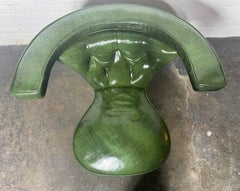 An English Cockfighting, Reading or Desk Chair.. Green Leather