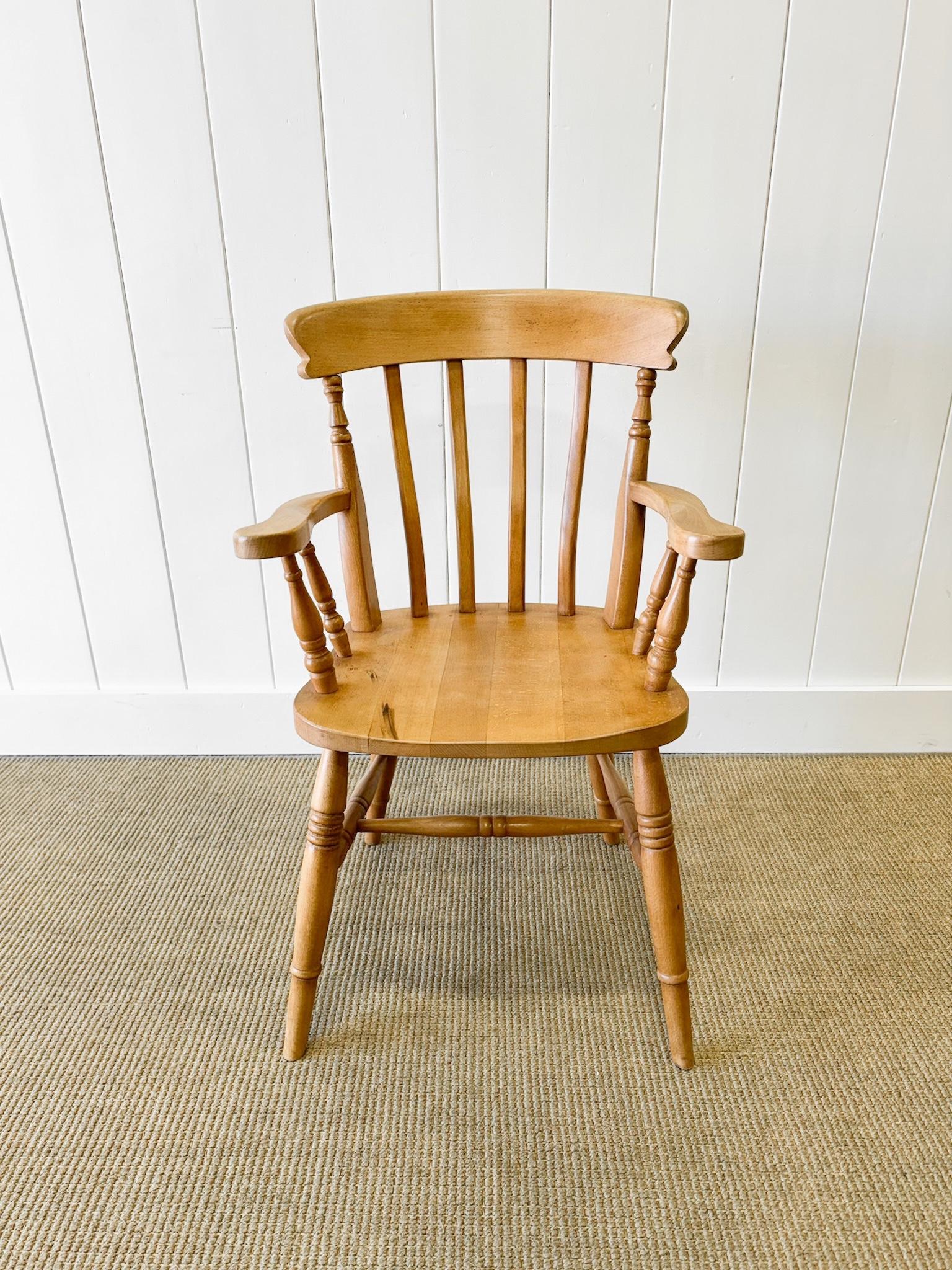 Mid-Century Modern An English Country Slat Back Arm Chair  For Sale