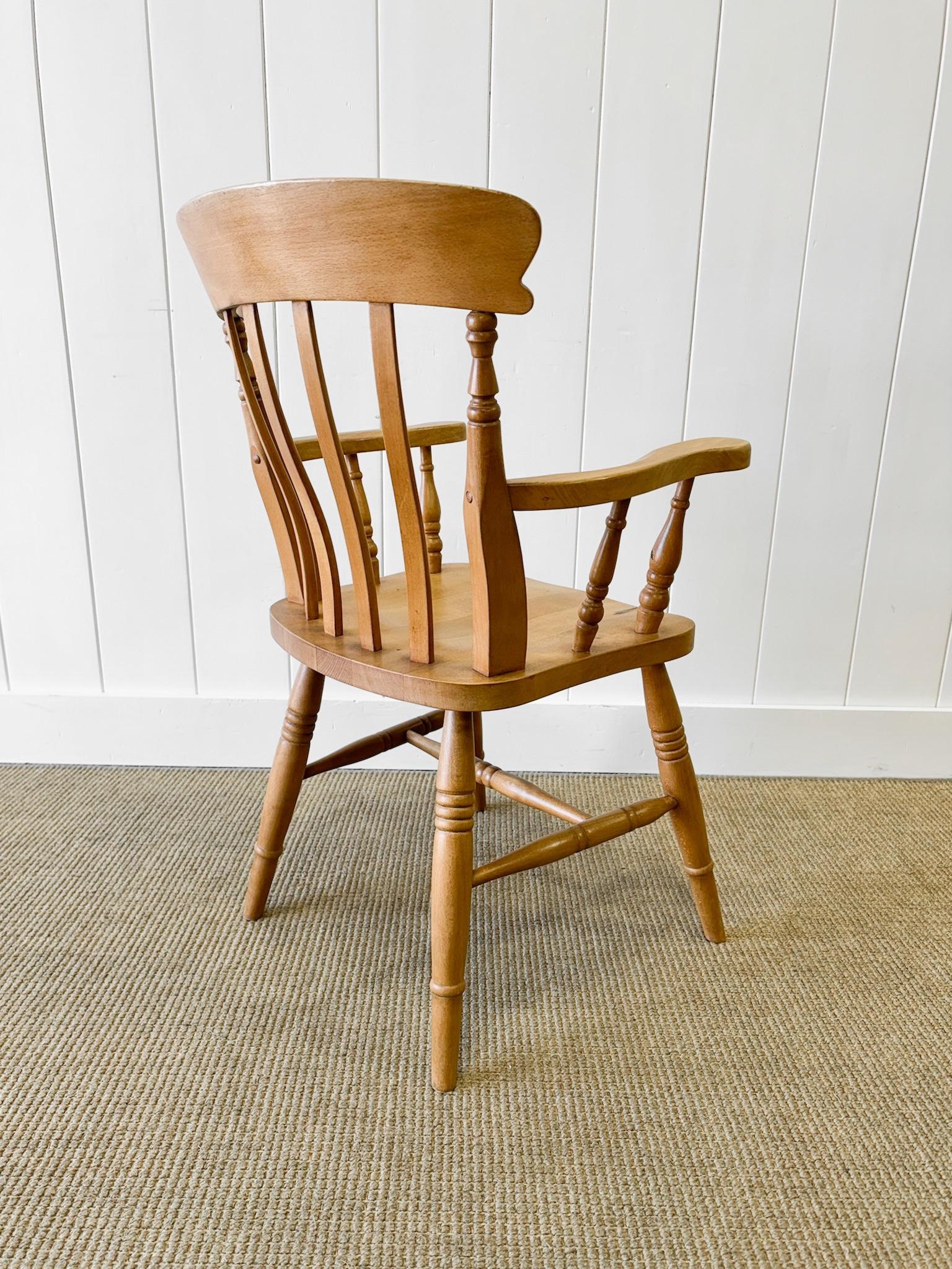 An English Country Slat Back Arm Chair  For Sale 2