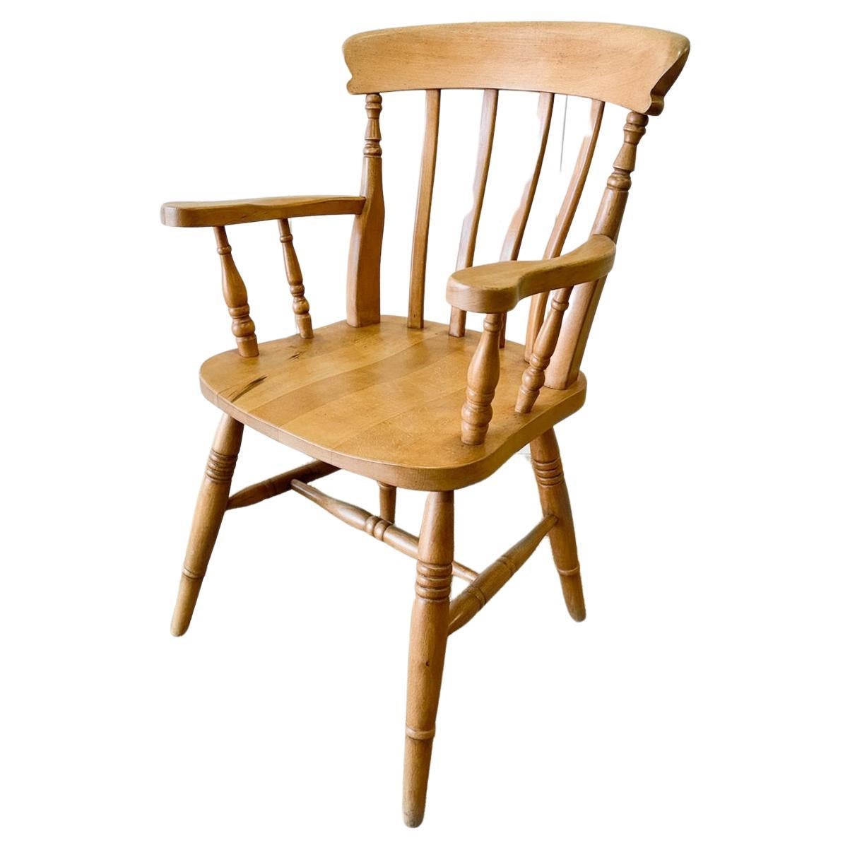 An English Country Slat Back Arm Chair  For Sale