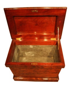 English Early 19th Century George III Flame Mahogany Sarcophagus Wine Cooler