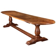 Antique English Elm Refectory Table, Early 19th Century