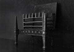 English Firegrate with Large Obelisk Finials