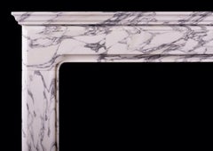 Modern English Bolection Fireplace in Italian Arabescato Marble, New