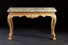 English George II Carved Giltwood Marble Top Console, circa 1740