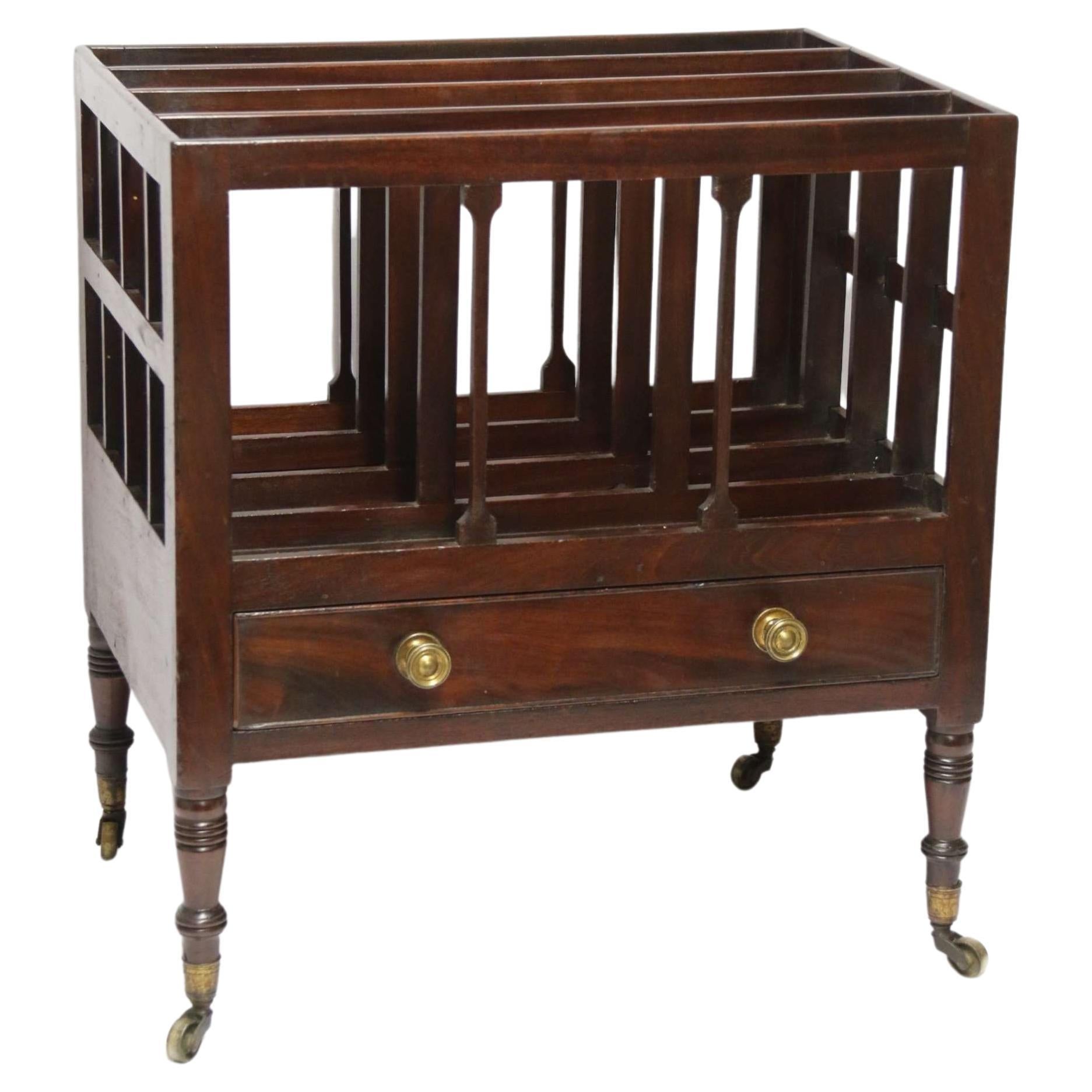 English George III Mahogany Canterbury or Magazine Holder, circa 1810